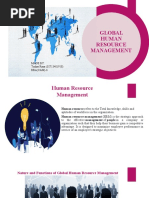 Global Human Resource Management