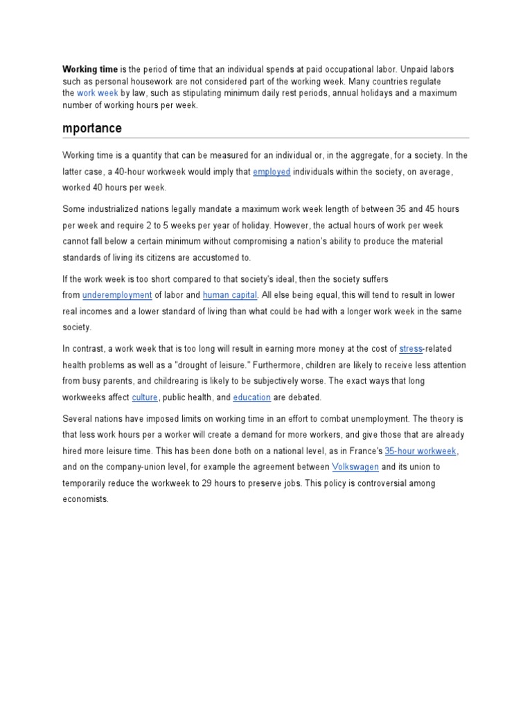 Understanding Working Time Regulations | PDF