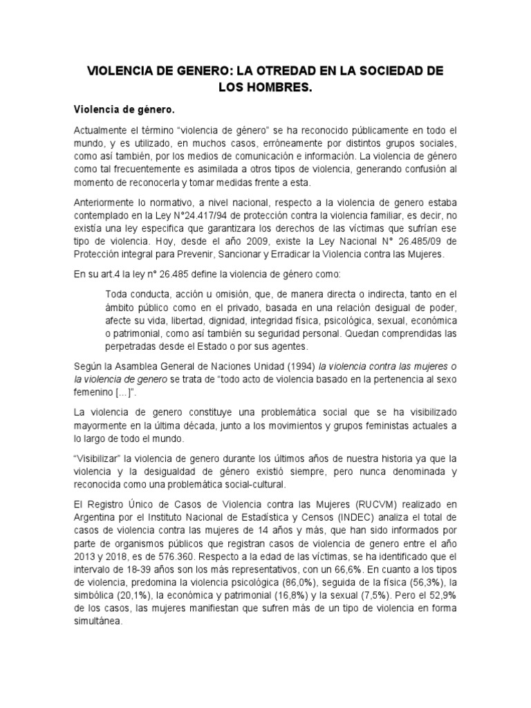Violencia de Género: Un Análisis Social | PDF | La violencia contra las ...