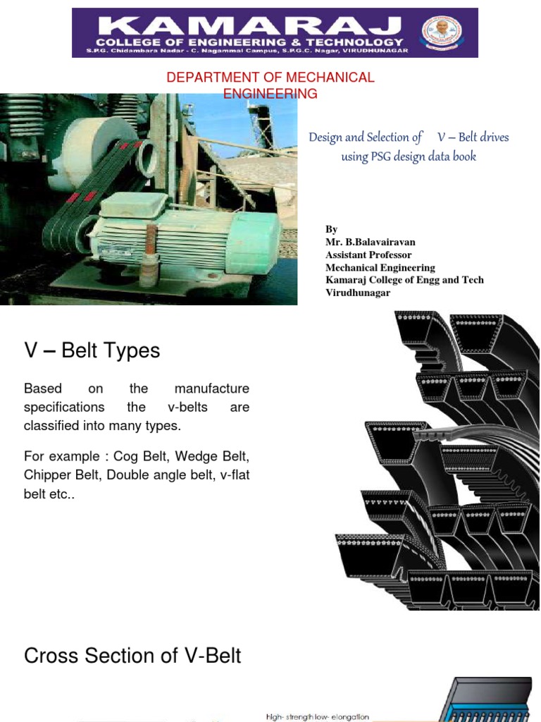 3 V Belt Drive Pdf Belt Mechanical Applied And
