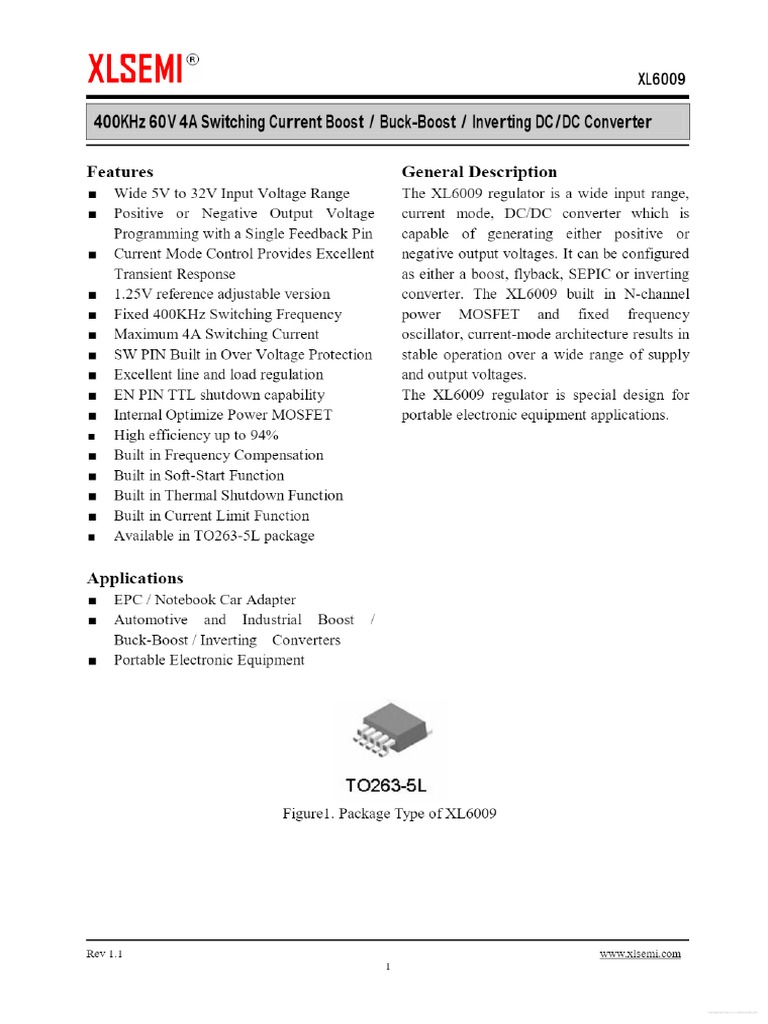 XL6009E1 Datasheet | PDF