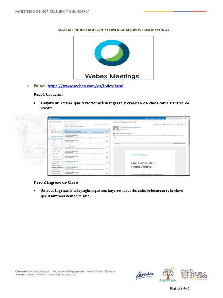 Manual Instalación y Configuración WebEx Meetings | Descargar gratis ...