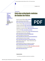 Lista Das Principais Revistas de Ensino de Física - Prof. Pedro Dorneles