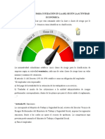 Clases de Riesgo para Cotización en La Arl Según La Actividad Económica