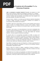 Trastorno Fronterizo de La Personalidad