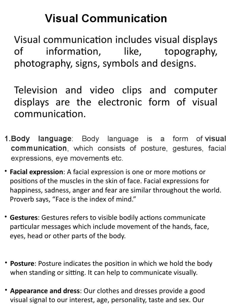 Visual Communication - Presentation | PDF | Body Language | Communication