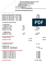 Price List of Home Appliances