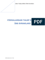 Firmalardan Talep Edilen Isg Evraklari