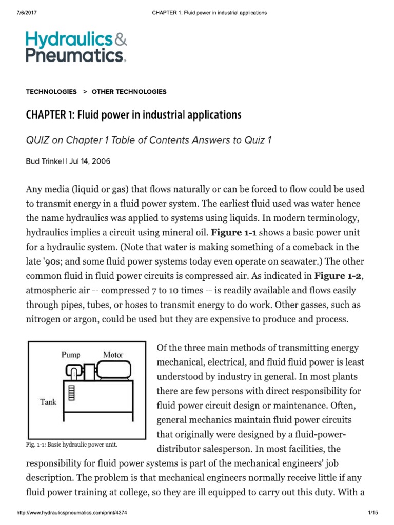 Hydraulic and Pneumatic Fluid Power Ebook PDF Liquids Fluid