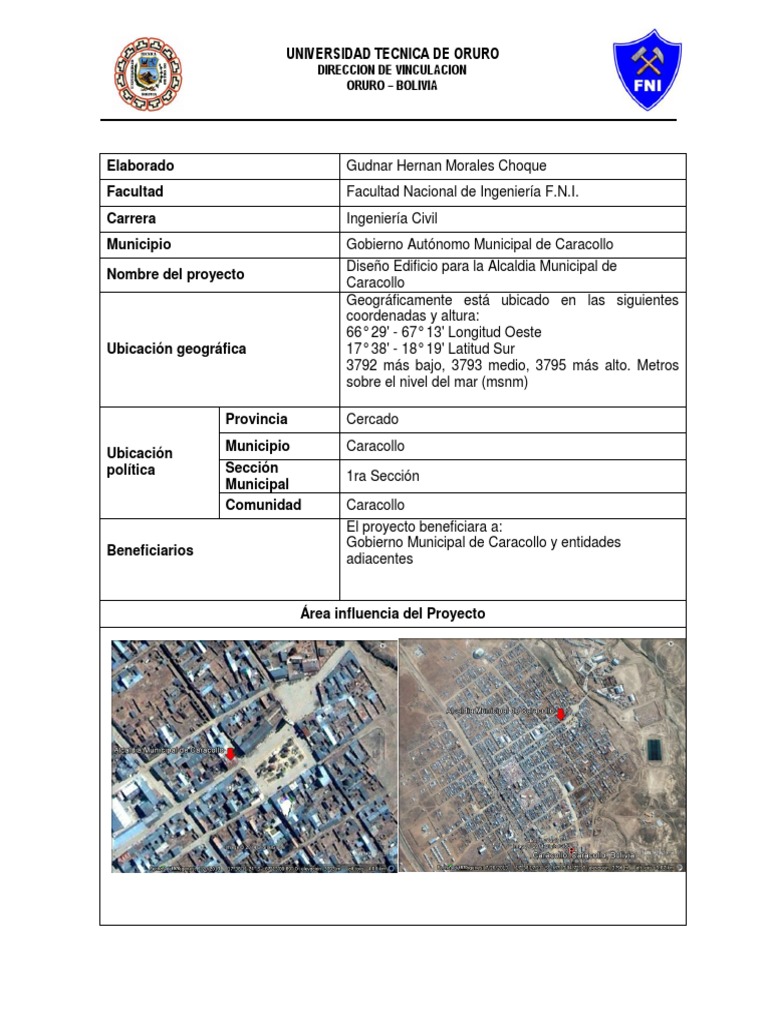 Diseño de Edificio para Alcaldía Caracollo | PDF | Gobierno local | Diseño