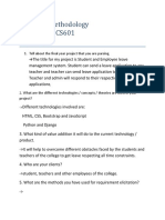 Research Methodology Code: PROJ-CS601 Term Paper: 1. Tell About The Final Year Project That You Are Parsing.