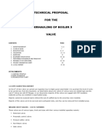 Technical Proposal For Reconditioning and Replacement of Valves