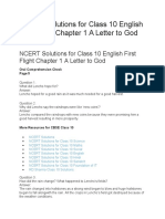 NCERT Solutions For Class 10 English First Flight Chapter 1 A Letter To God