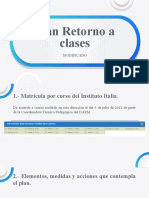 Plan Retorno A Clases Jueves 8 de Julio 2021