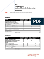 Study Plan M.Sc. Mechatronics Specialization: Photonic Engineering