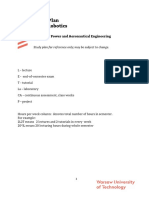 Study Plan M.Sc. Robotics: Faculty of Power and Aeronautical Engineering