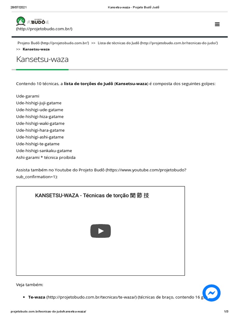 Kansetsu-Waza - Projeto Budô Judô | PDF | Judô | Artes marciais japonesas