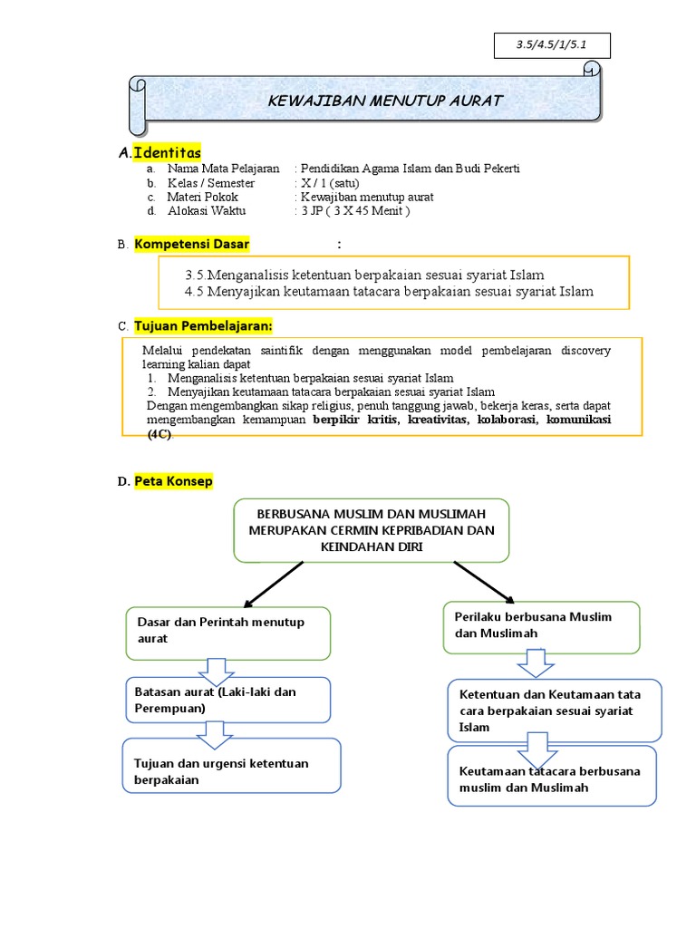 X Ukbm Kewajiban Menutup Aurat Pdf