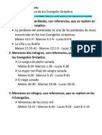 Tarea de los Evangelio Sinóptico