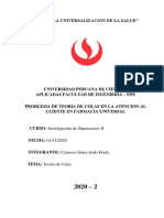 Ta2 - Teoria de Colas en La Atencion de Clientes Farmacia - PLANEAMIENTO Y CONTROL TACTIVO DE OPERACIONES