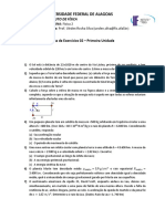 Lista de Exercícios de Física 2 com problemas de mecânica newtoniana