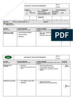 Job Safety Analysis Worksheet: JSA JSA Participants PPE Required Tools And/or Equipment