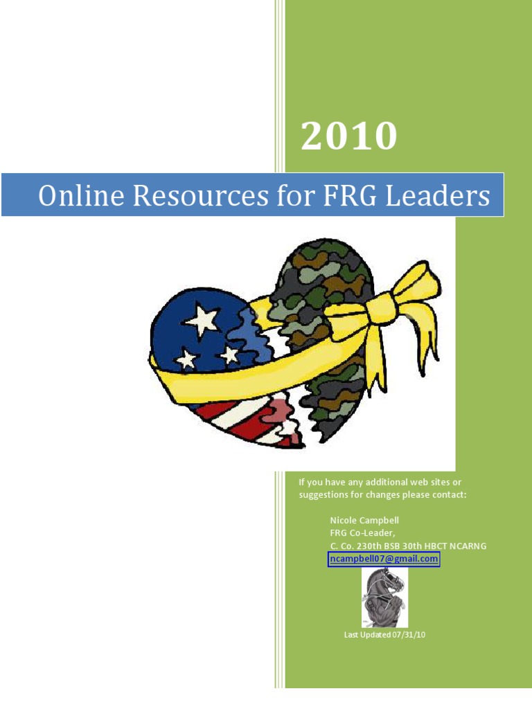 Online Resources For FRG Leaders 5 0 PDF United States Air Force United States Army