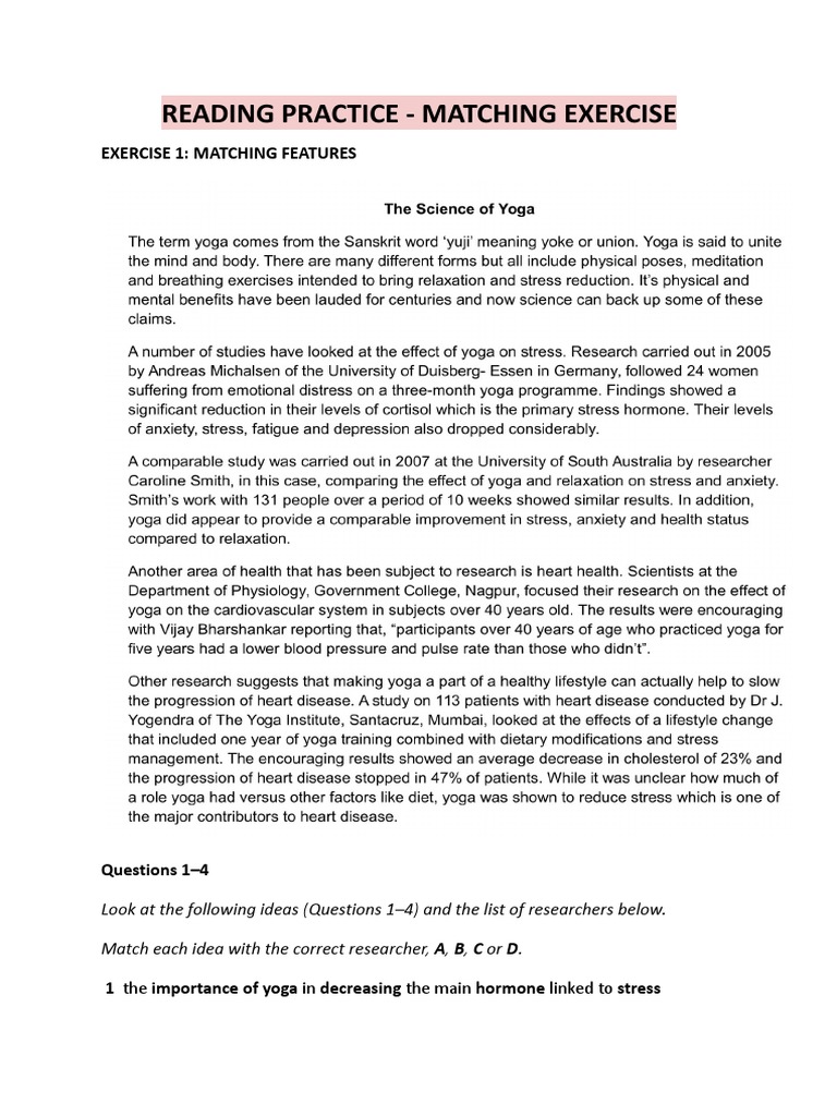Ielts Reading Matching Practice PDF Tobacco Smoking Addiction