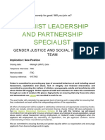 Job Profile - Feminist Leadership and Partnership Specialist
