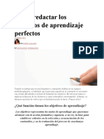 Cómo Redactar Los Objetivos de Aprendizaje Perfectos