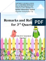 Remarks and Reflection For 3 Quarter: Cabangahan Elementary School