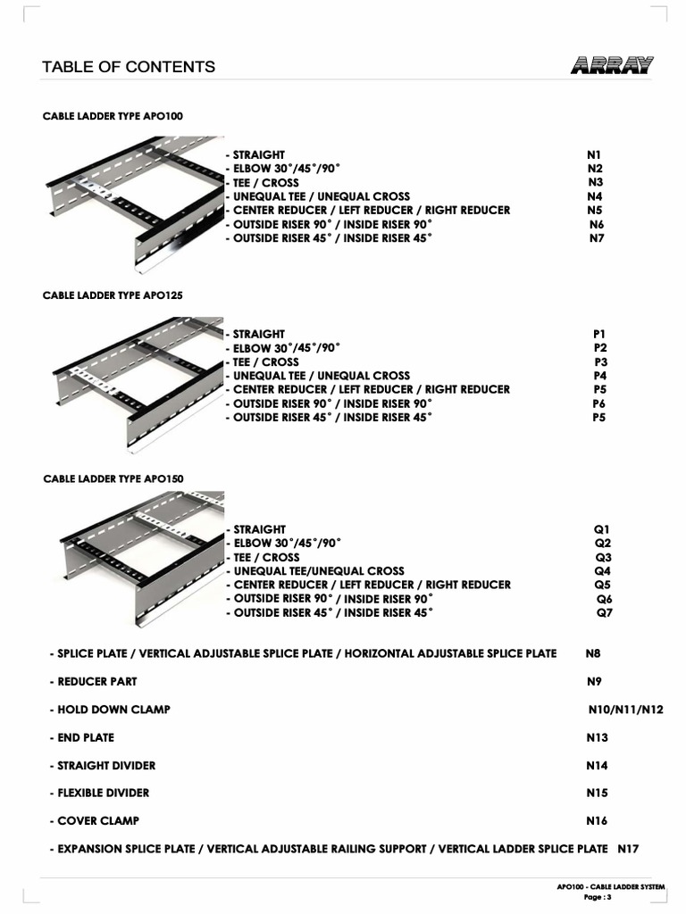 Array Cable Ladder Apo Series Pdf Galvanization Metallurgy