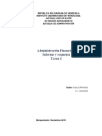 Administración Financiera - Informe y Esquema Tarea 1 FRancis Pimentel