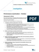 Music Investigation Assessment Criteria