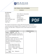 Faculty of Business, Finance and Hospitality Assessments Key Information