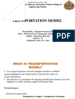 Transportation Model: Karmaveer Adv. Baburao Ganpatrao Thakare College of Engineering, Nashik