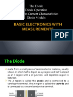 Basic Electronics With Measurements: The Diode Diode Operation Voltage To Current Characteristics Diode Models