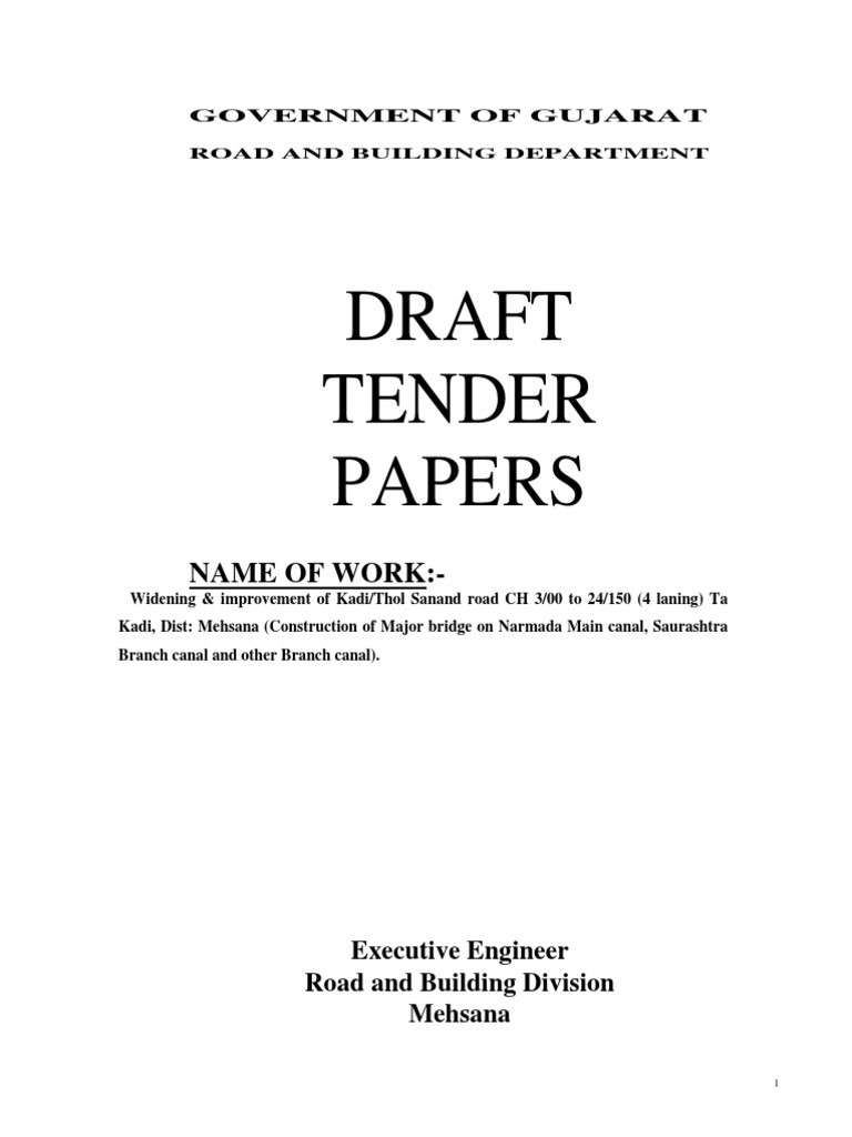 Gujarat R&B Tender for Road Improvement | PDF | Guarantee | Money