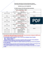 MCQ Based Online Examination MSBTE Time Table for Summer 2021 Examination