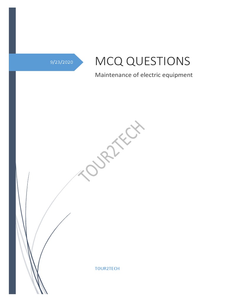 22625McqMaintenance of Electric Equipment MCQTour2tech PDF