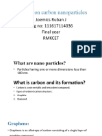 Seminar On Carbon Nanoparticles: Joemics Ruban J Reg No: 111617114036 Final Year Rmkcet