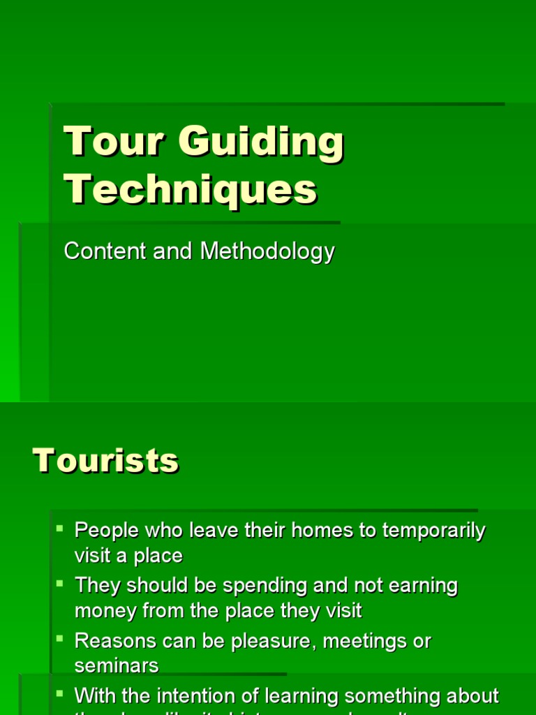 tour guiding techniques pdf