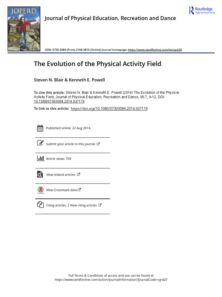 Physical Activity Field Evolution | PDF | Cardiovascular Diseases ...
