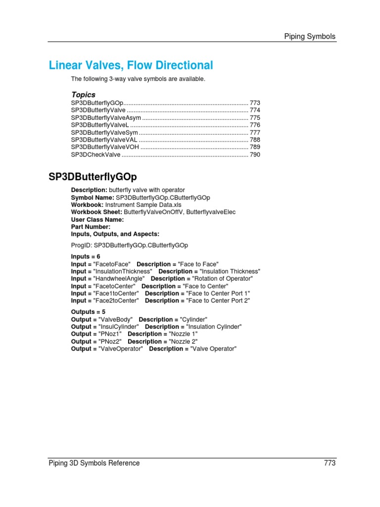 SP3D ButterflyCatalog | PDF | Lever | Valve