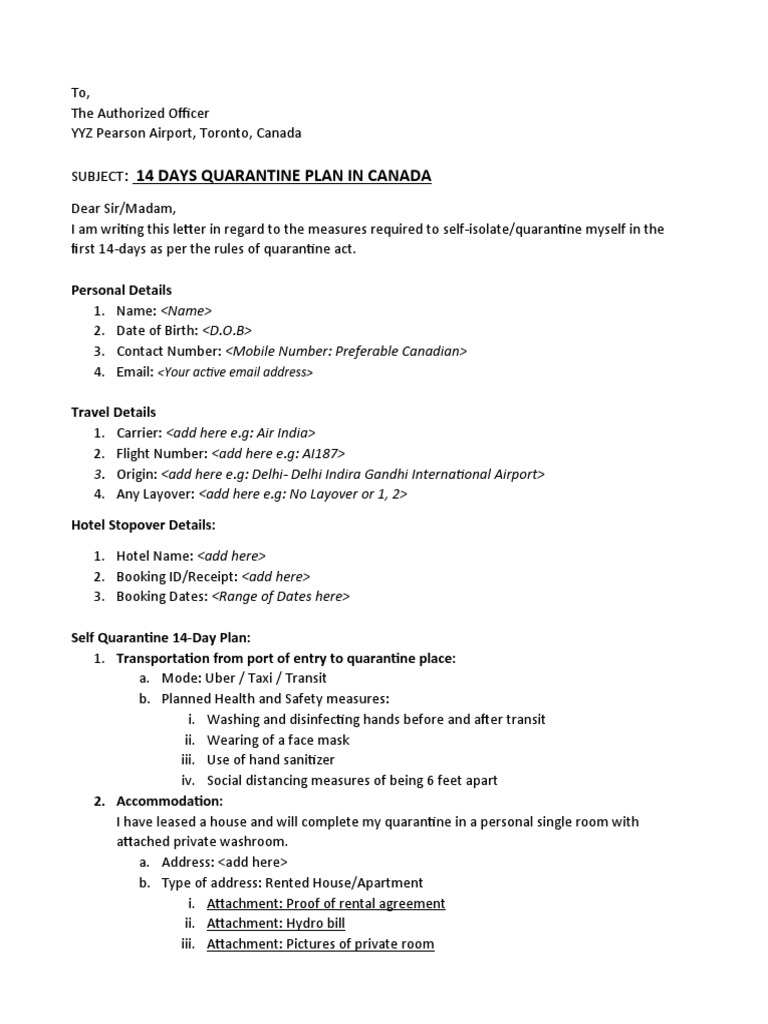 Canada Quarantine Plan PDF Quarantine Hygiene