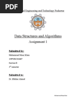 Data Structures and Algorithms: Assignment 1