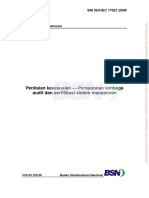 28. SNI ISOIEC 170212008 Penilaian Kesesuaian - Persyaratan Lembaga Audit Dan Sertifikasi Sistem Manajemen