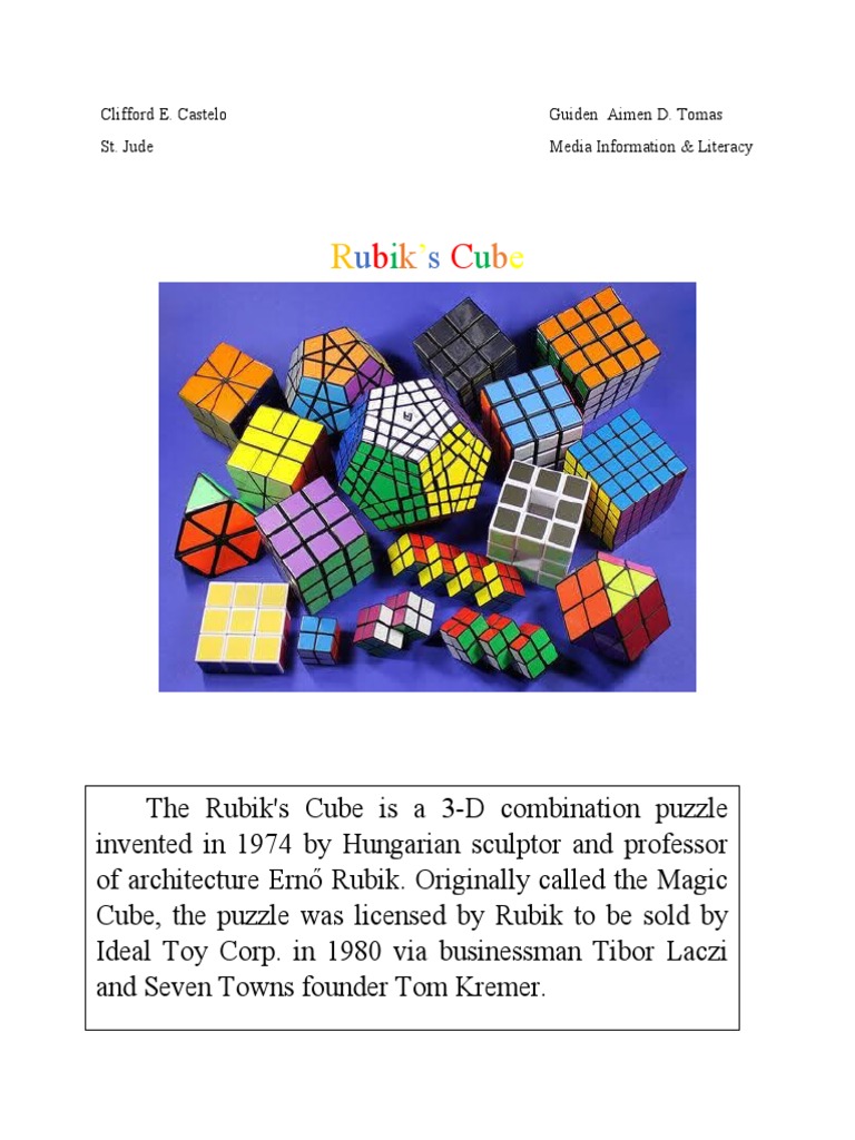 Rubik's Cube: A Personal History and Exploration of Types | PDF | Early ...