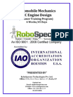 Automobile Mechanics & IC Engine Design Summer Training