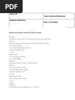 Mole Concept Practice Questions | PDF | Mole (Unit) | Oxide